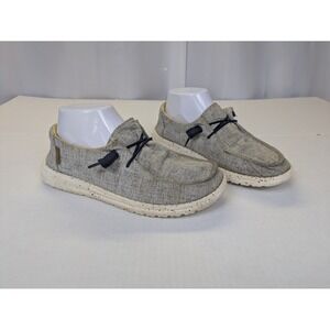 Hey Dude Shoes Womens Size 7 Wendy Chambray Blue White Slip On Loafers 121410119